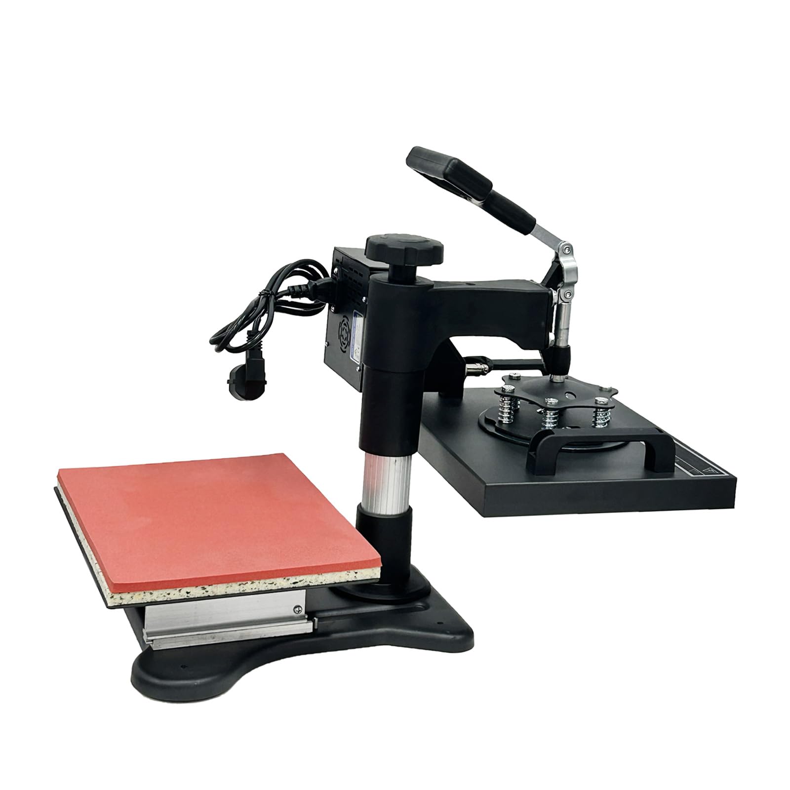 Hitzepresse Transferpresse Schwarz 25x30cm, Heißpresse Maschine Textilpresse Multifunktionale Sublimation T-Shirtpresse 360-Grad-Drehbar, Keine Montage erforderlich