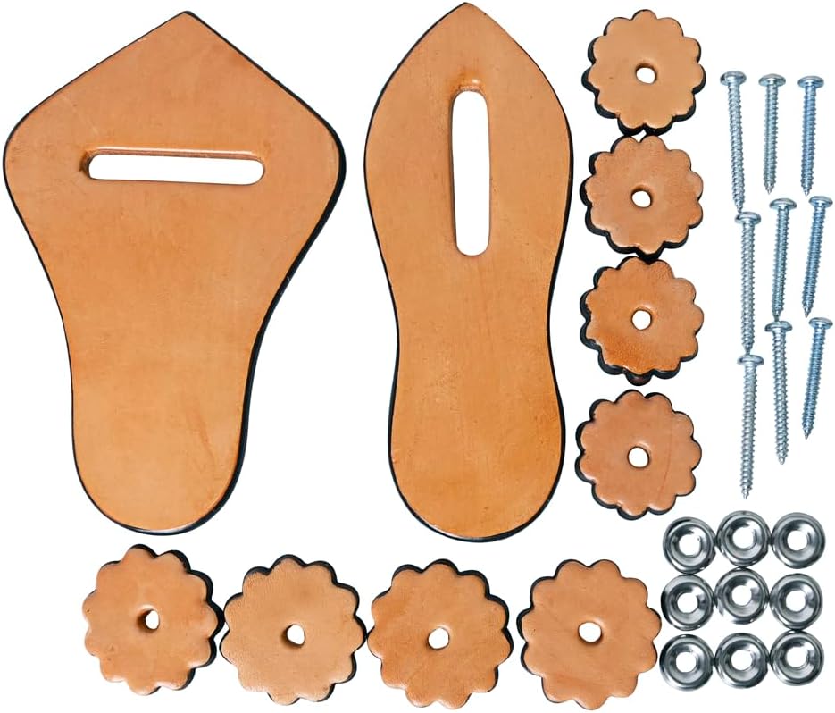 HILASON Leather Saddle Repair Set Rigging Holder and Cinch Tie Strap Tan