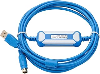 AMSAMOTION USB-SC09-FX FX-USB-AW for Mitsubishi FX FX1S FX1N FX2N FX3U FXAW Series PLC Programming Cable Gold Plated Interface