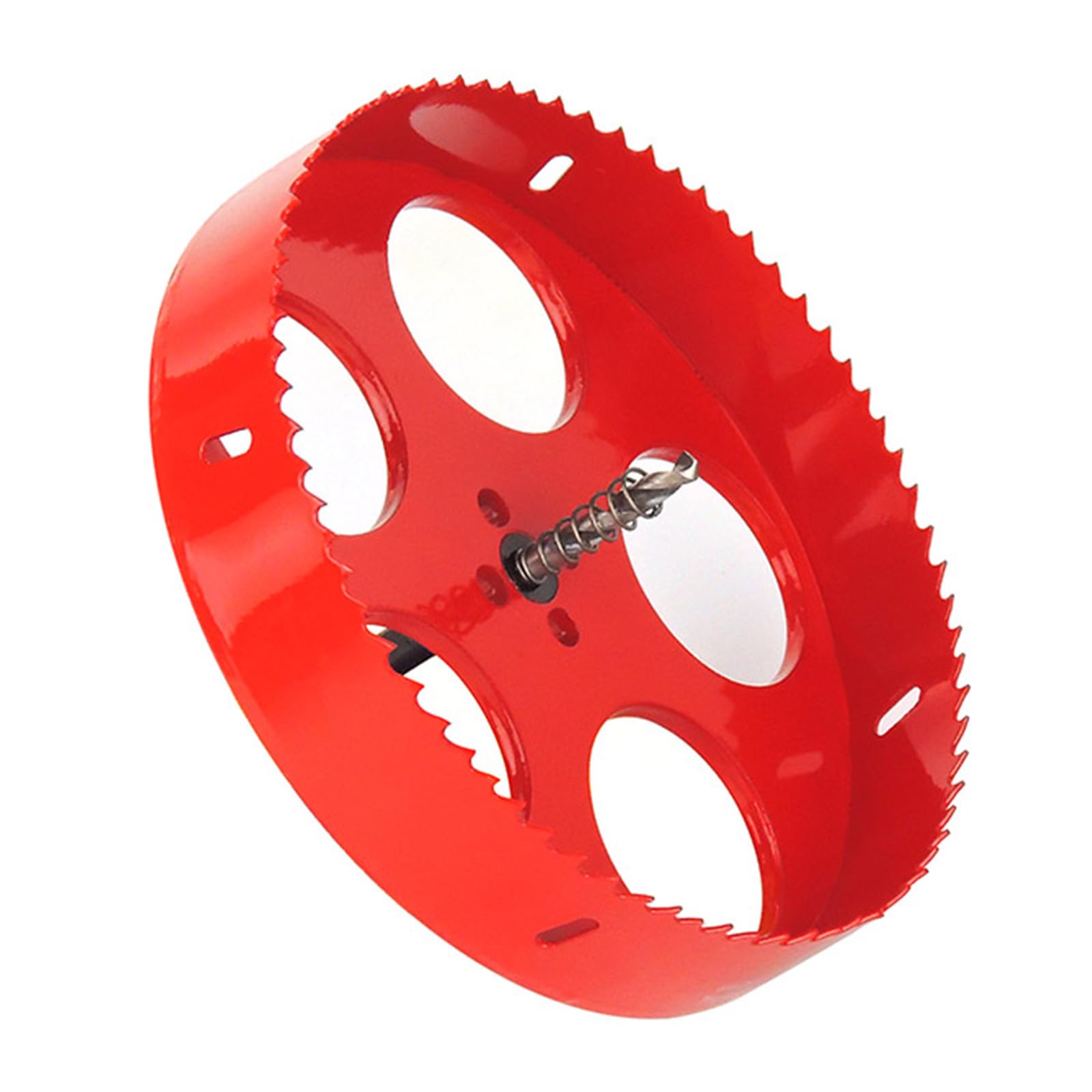 Hole Saw with Quick Change Arbor,Hole Cutter HSS BI-Metal for Wood,Plywood,PVC,Drywall and Metal Sheet,25mm Cutting Depth,Red (Red-250mm)