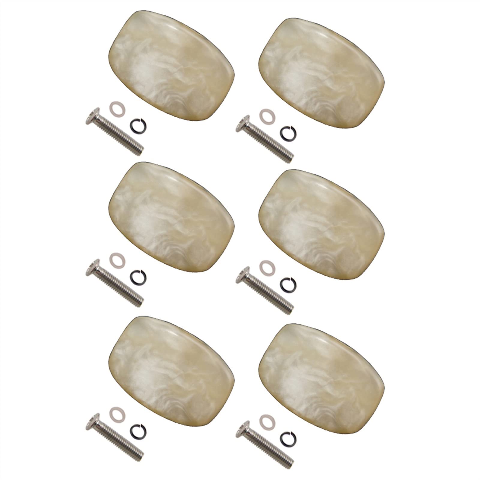 TSTS Cheville d'accord Corde Guitare de Guitare 6 Pièces Plastique Guitare Tuning Pegs Tuners Boutons Beige