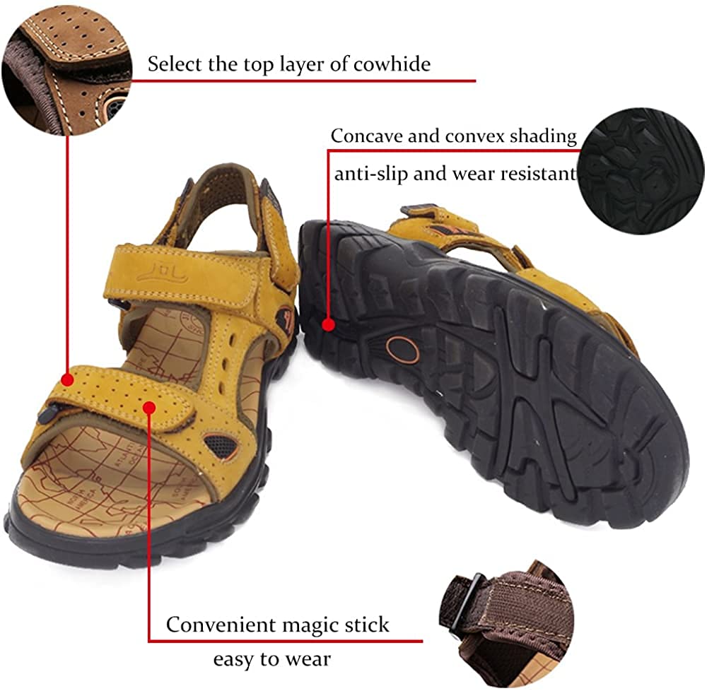Asifn Sandali Sportivi Scarpe Calcio Uomo Trekking Pelle Casual Estivi Mocassini Escursionismo Outdoor Camminata Cuoio Traspiranti Spiaggia