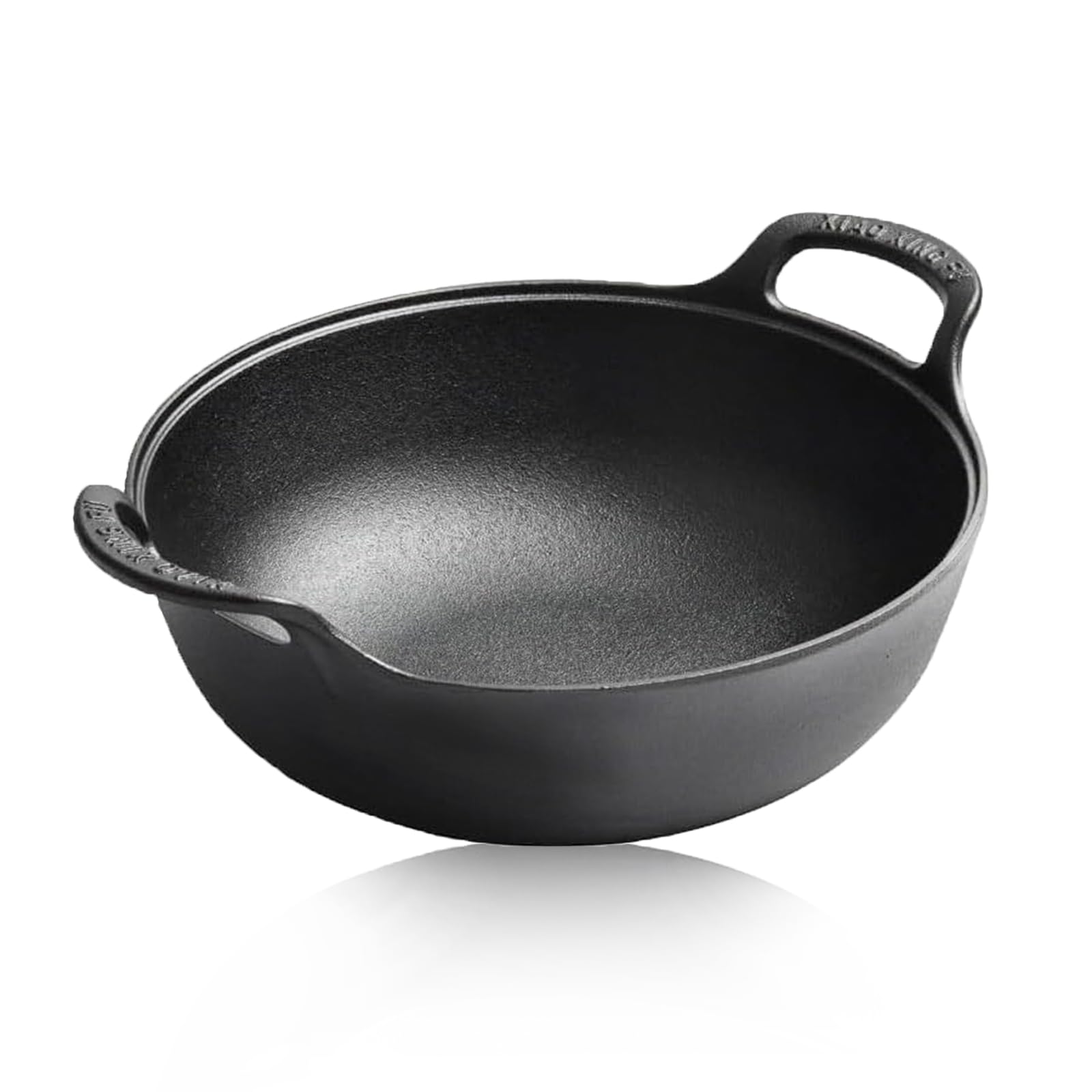 Cast Iron Wok Non Stick, 30cm Induction Wok Large Capacity Deep Frying Pan