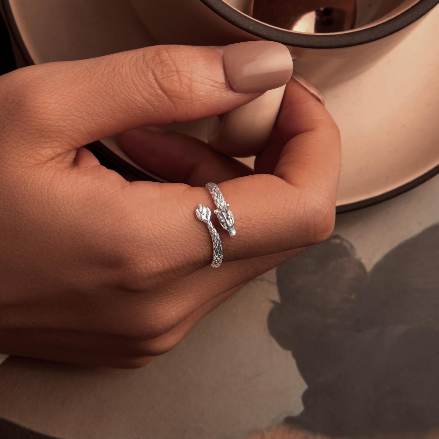 MUNDELL Dainty Dragon Open Rings 925 Sterling Silver Animal Adjustable Wrap Finger Rings for Women Stacking Rings Statement Rings Fine Jewelry - Image 3