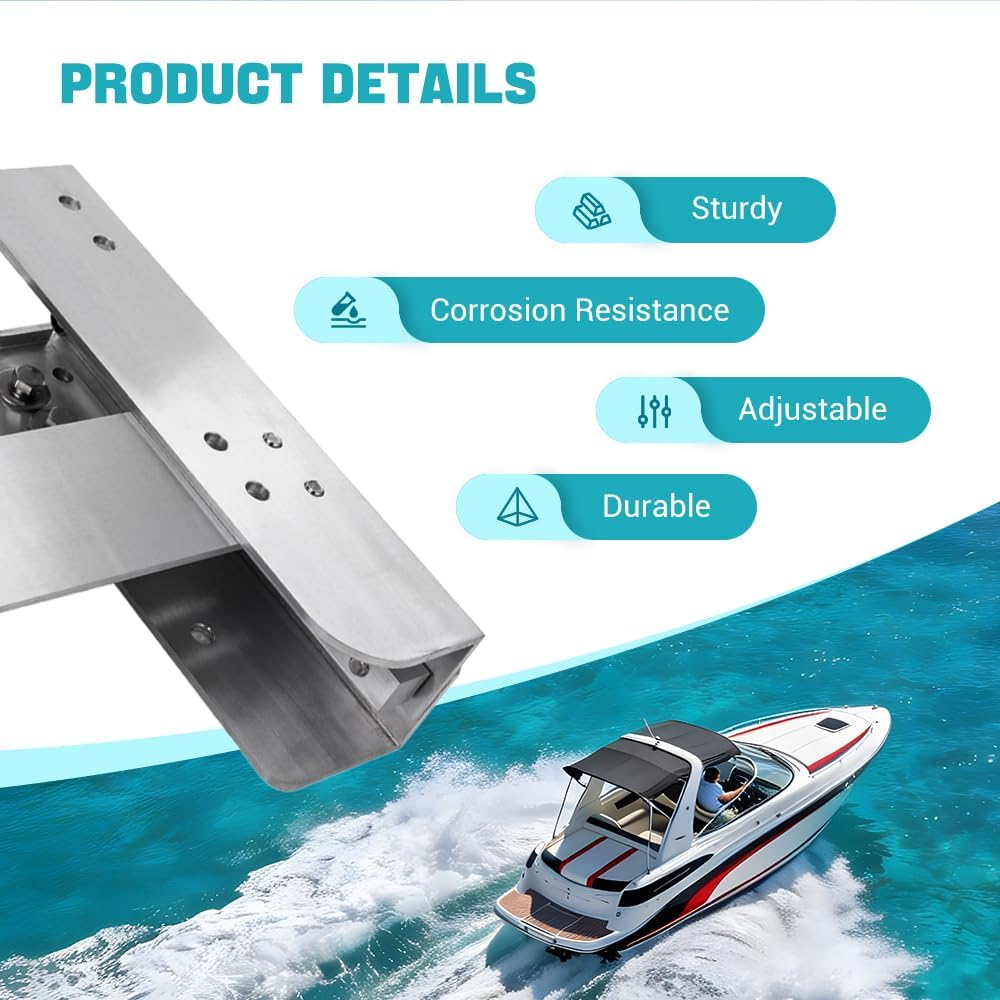 BARTOO 4" Set Back Jack Plate Manual Power Lift Transom Adjustable Jack Plate for Outboard Boat Motor, Upgrade Manual Jack Plate