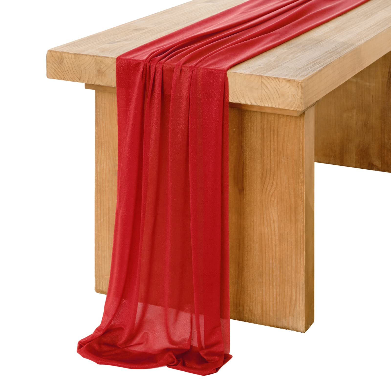 Ivory Table Runner - 14ft Sheer Chiffon for Weddings -17