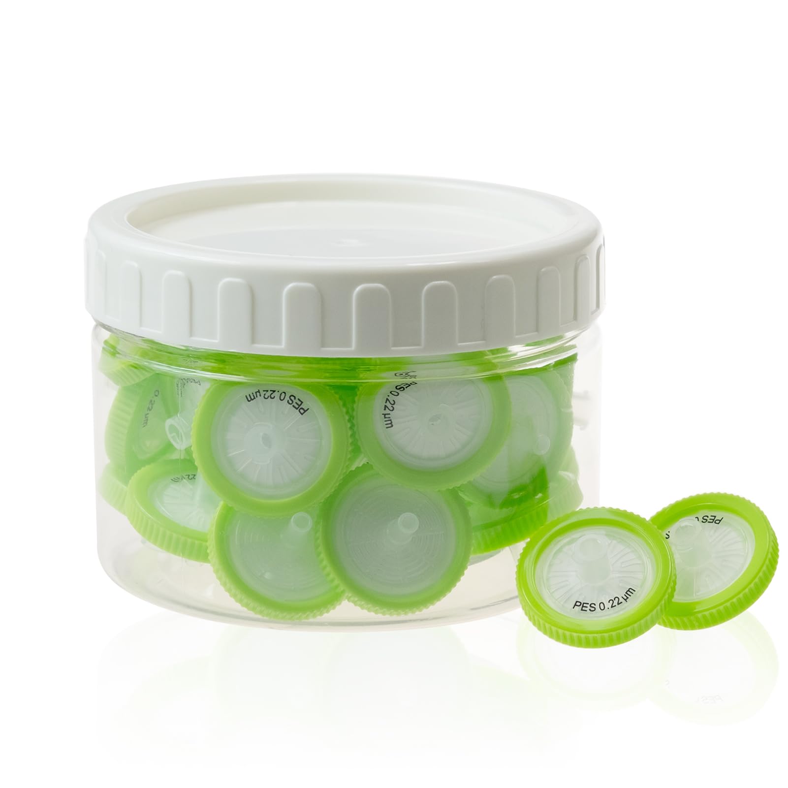 30 Stücke Spritzenfilter PES-Membrane 25mm Durchmesser 0.22um Porengröße, HPLC und GC Nadelfilter, Hochdurchsatz-Laborfiltration für Biomed Scientific