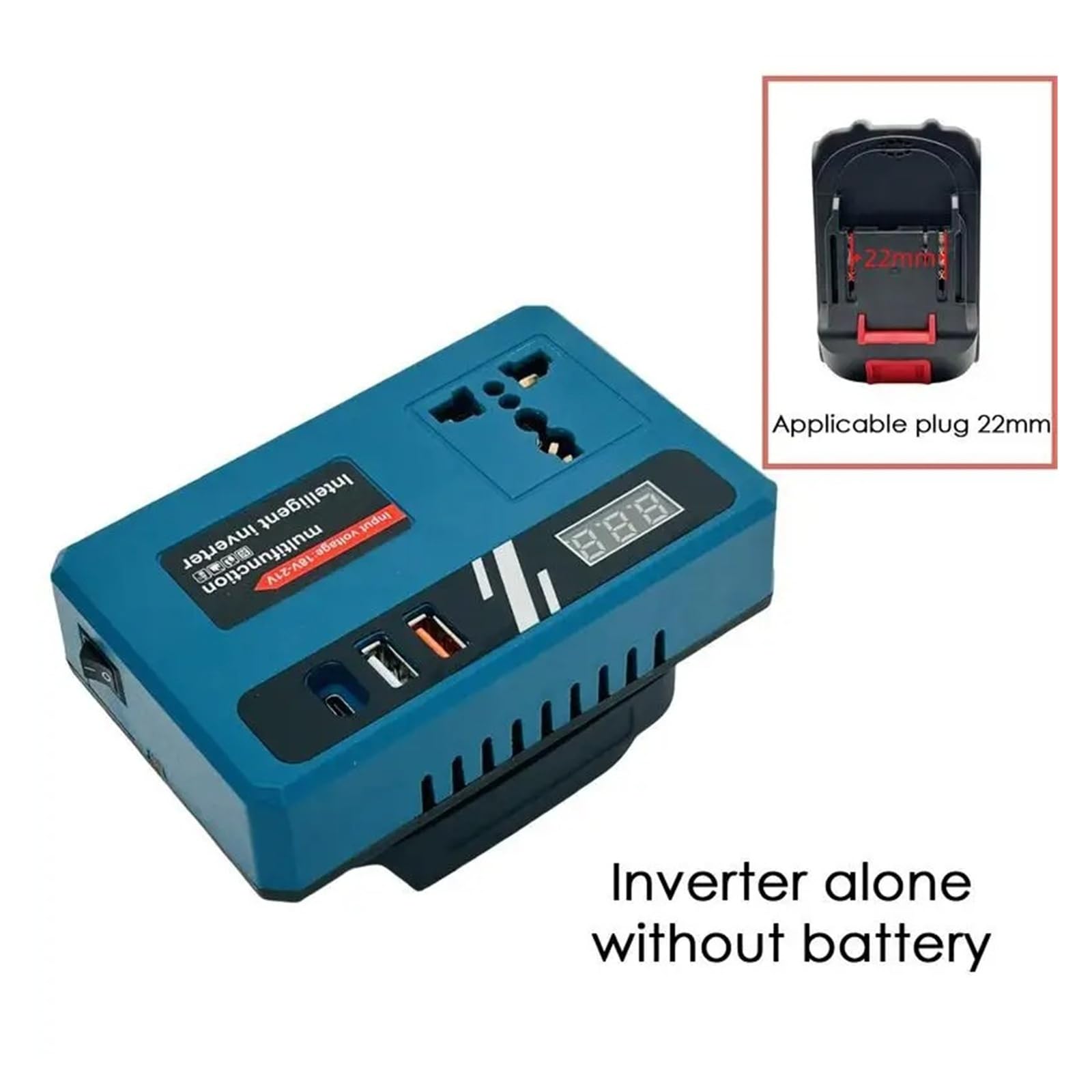 Power Inversor Corriente Inversor Energía Batería CC 18V-21V A 220V CA Convertidor Adaptador Cargador Rápido Hogar RV Makitas Operación