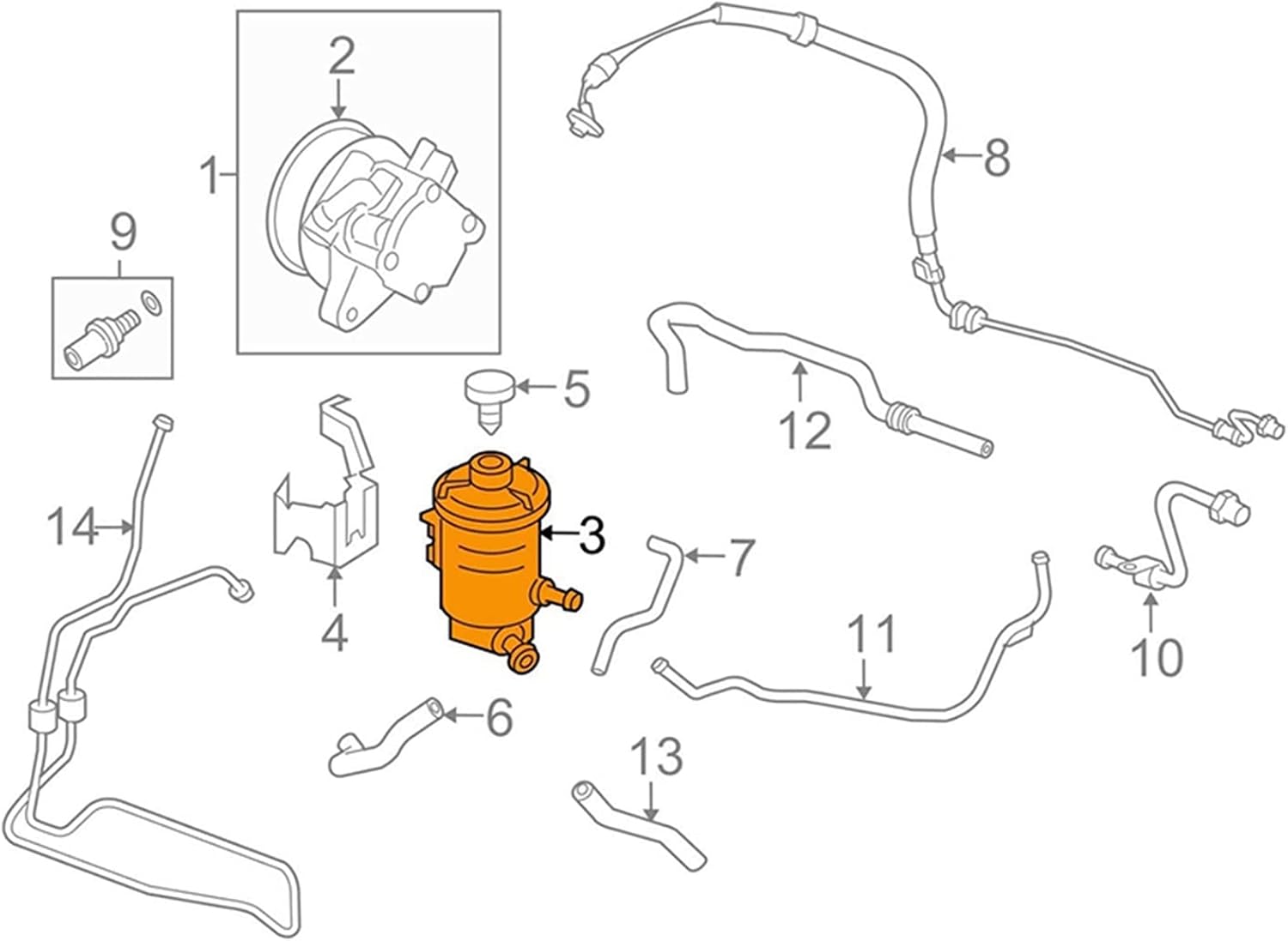 Steering Pump,53701-S5D-A02 Power Steering Oil Fluid Reservoir Oil Bottle for ES1 ES5 2001-2005