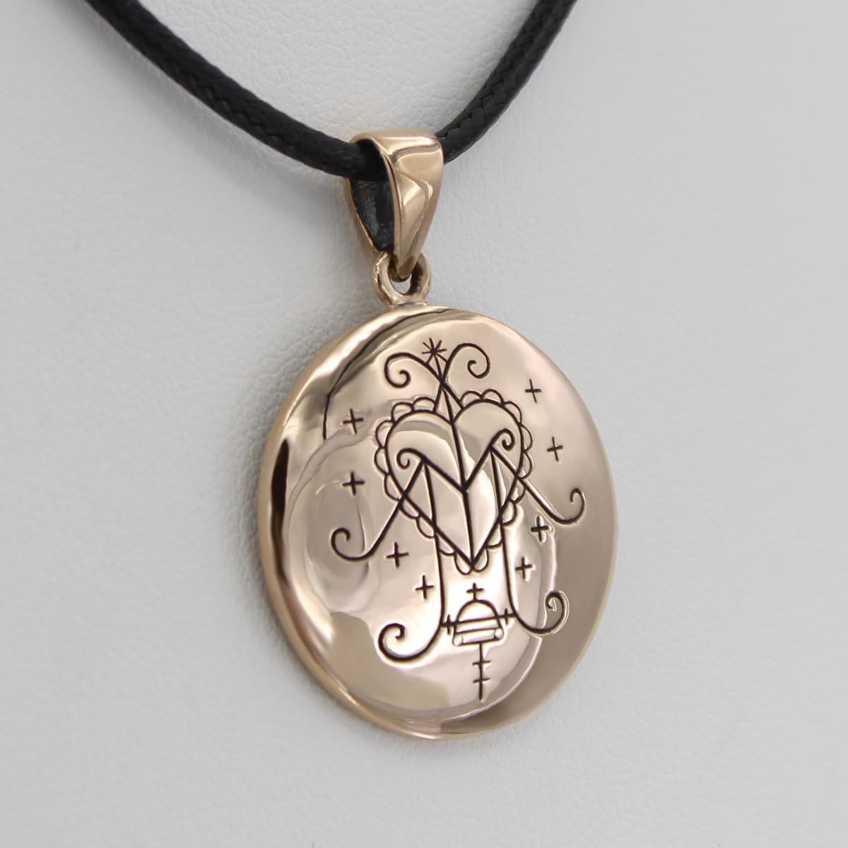 Moonlight Mysteries Bronze Ezili Freda Voodoo Loa Veve Symbol Pendant Necklace