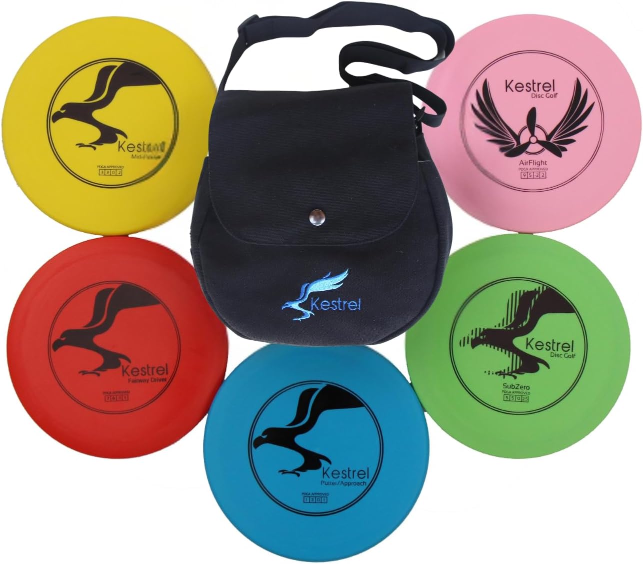 Disc Golf Starter Set Includes 2 Drivers - 2 Midrange - 1 Disc Golf Putter - 5 Discs & Blue Carrying Bag - Beginner Frisbee Golf Set, A Complete Disc Golf Kit to Get The Whole Family Involved