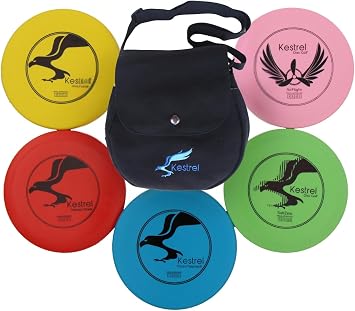 Kestrel Disc Golf Starter Set Includes 2 Drivers - 2 Midrange - 1 Disc Golf Putter - 5 Discs & Blue Carrying Bag - Beginner Frisbee Golf Set, A Complete Disc Golf Kit to Get The Whole Family Involved