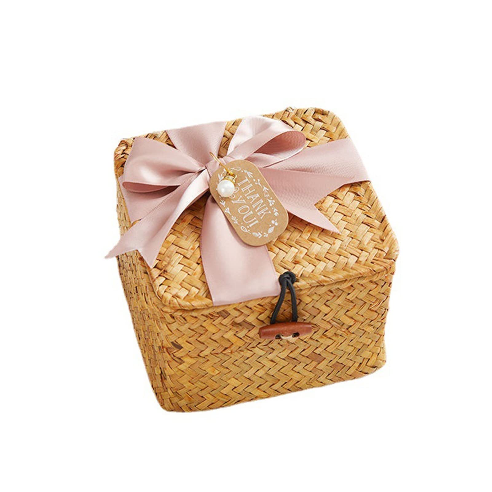 ZZSRJ Scatole Regalo con Nastri Scatole Regalo for Biscotti Dolci for Torte Cesto Intrecciato con Caramelle Scatole Regalo for Feste di Natale (Color : Pink, Size14*14 * 11cm : 14 * 14 * 11cm)