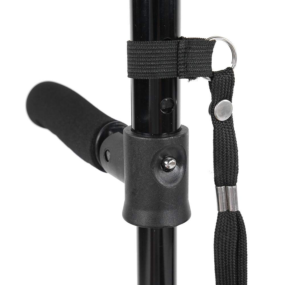 LED Walking Stick Folding LED Safety Walking Stick Magic Cane 4 Head Pivoting Trusty Base Black Lightweight Adjustable Staff for Old Man Women Anti-slip Walking Stick : Clothing, Shoes & Jewelry