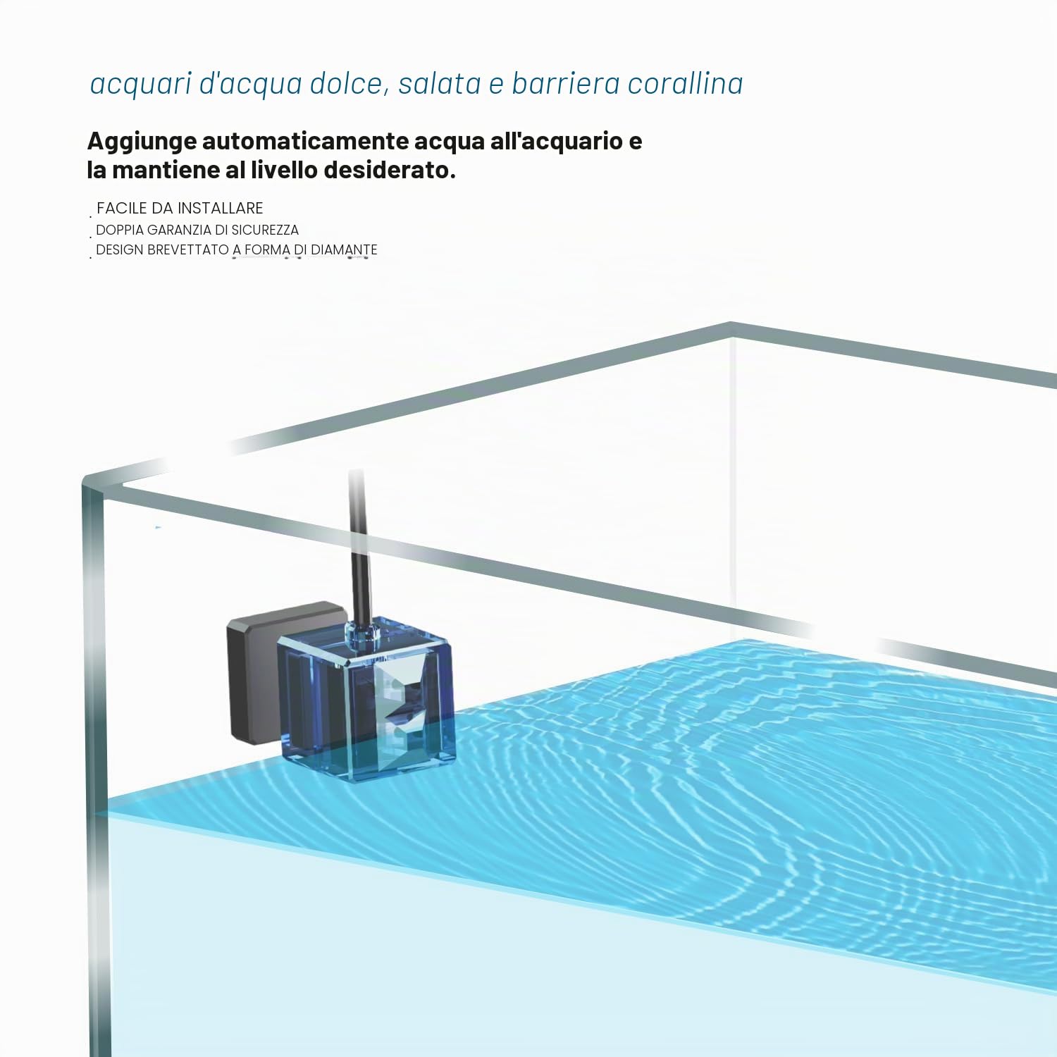 Aquarium ATO, kit di ricarica per acqua con doppio sensore migliorato, spegnimento automatico per acquario d'acqua dolce e salata, sistema automatico Top Off per acquario