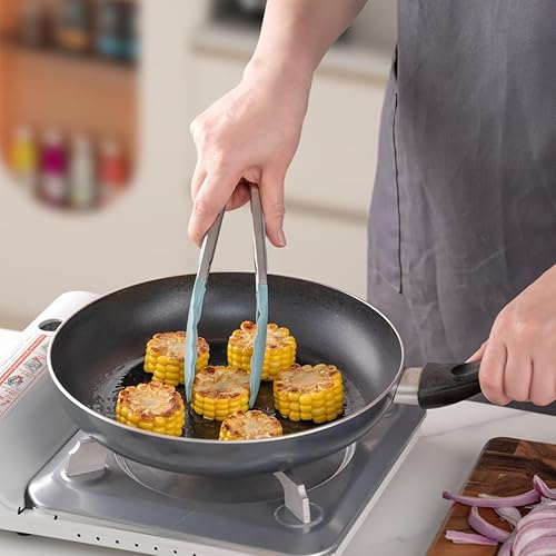 Miniatura 7 de KSENDALO Aqua - Juego de utensilios de cocina pequeños de silicona de 12 piezas con soporte, herramientas de cocina con mango de madera, espátula