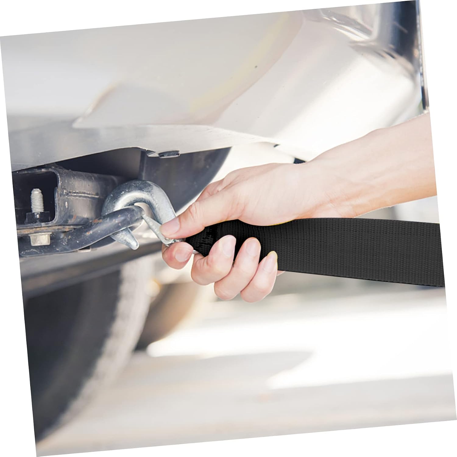Mobestech 1pc Winch Strap Hook Heavy Duty Hand Trailer Belt High Toughness for Loading and Towing Boats Trucks and Vehicles