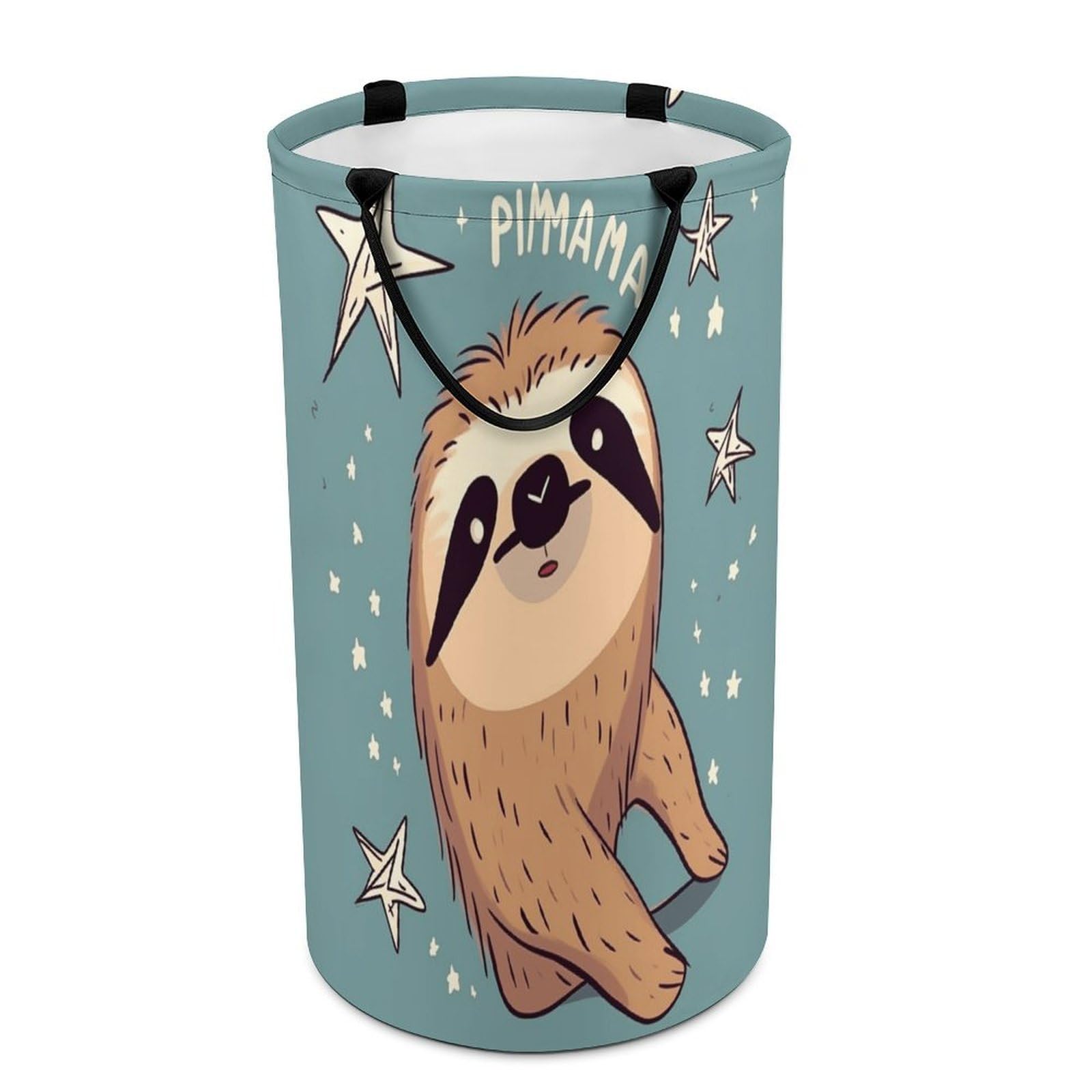 Funny Sloth Stars Laundry Basket with Handles Large Collapsible Laundry Bag Freestanding Waterproof Clothes Hamper Decor Storage of Dirty Clothe for Family Bathroom 86L