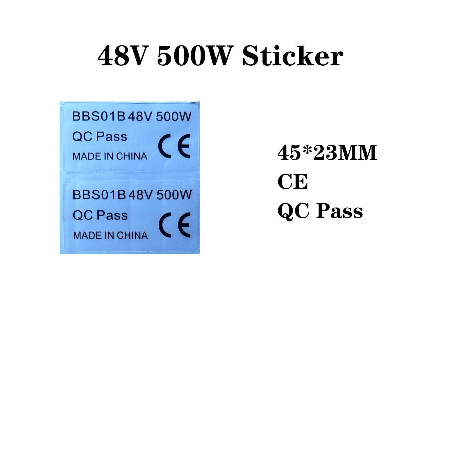 Forbestcy 10pcs/lot Electric Bicycle 48V 500W Mid Drive Motor Sticker eBike Conversion Kit Sticker Compatible for Bafang BBS01B BBS02B BBSHD Mid Motor