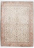 Nain Trading Kaschmir Seide 241x178 Orientteppich Teppich Beige Handgeknüpft Indien