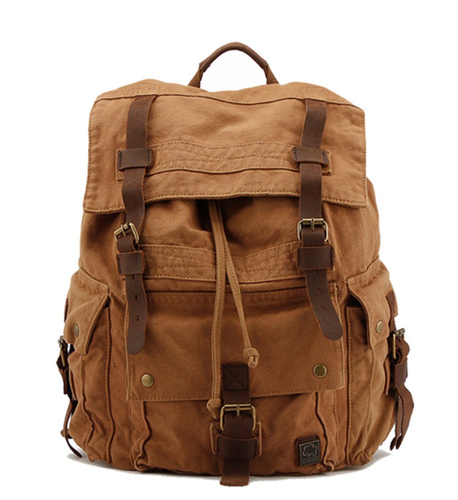 DRF Zaino Tempo Libero per Computer 17.3 Tela Retrò Voluminoso Trekking BG09
