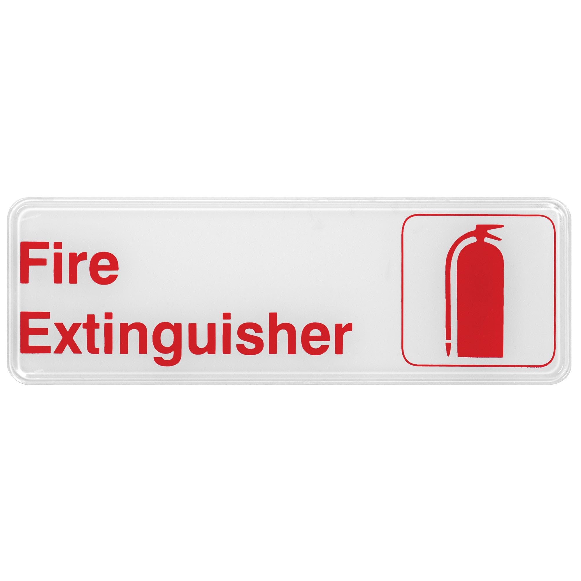 Winco Light Color (Background), Red Or Yellow (Text/Emblems) / 9"W x 3"H / Fire Extinguisher Store Signs