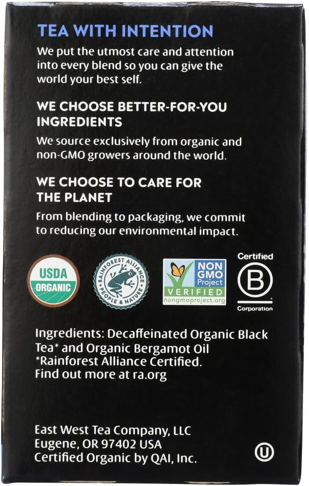 Choice Organic Teas Decaffeinated Earl Grey Tea - 16 Tea Bags - Case of 6