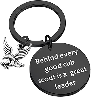 Boy Girl Scout Gifts Behind Every Good Cub Scout is A Great Leader Keychain Key Ring Cub Scout Leader Gift