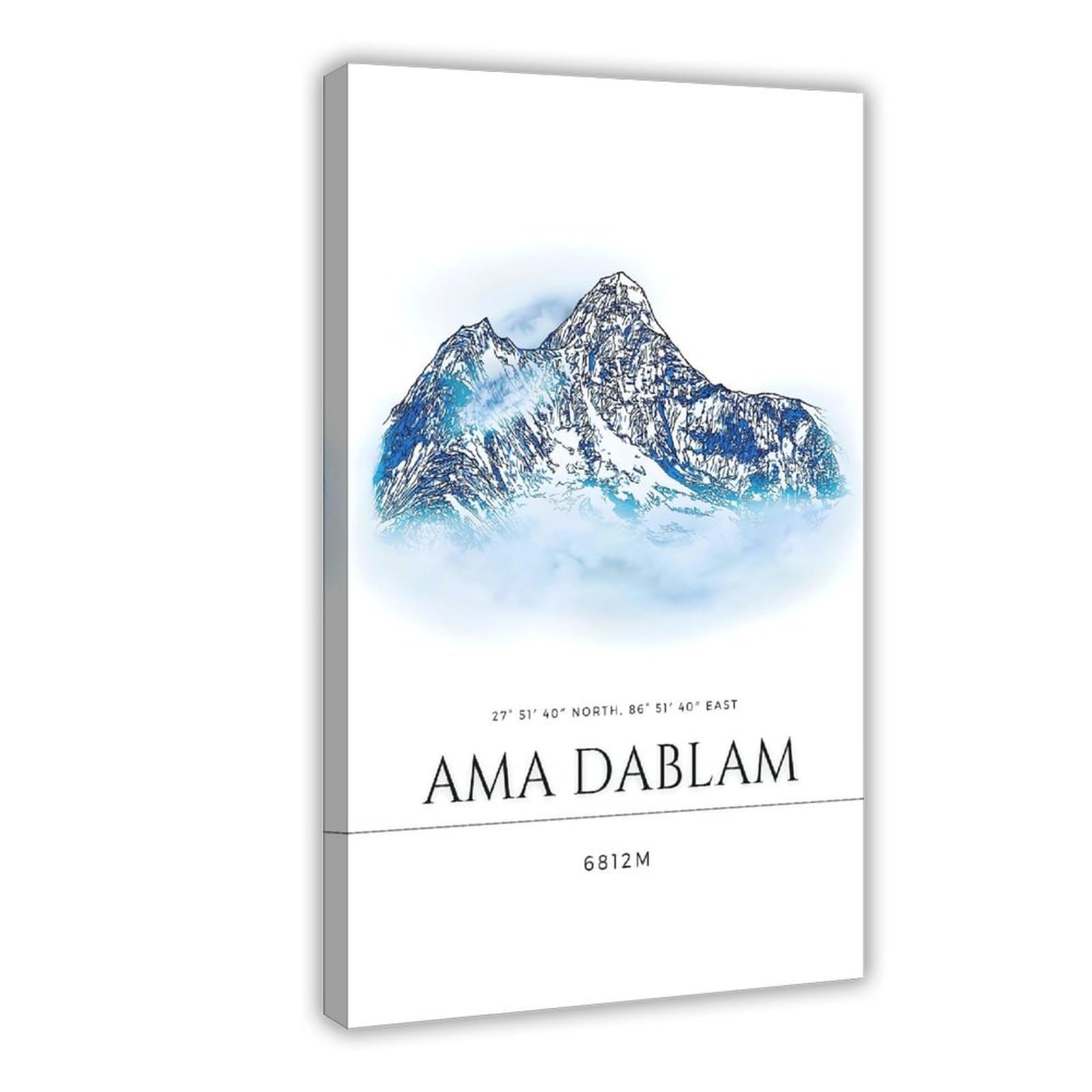 QNVJQKDSI Ama Dablam Poster Canvas Poster Bedroom Decor Landscape Office Room Decor Gift 16" L X 24" W