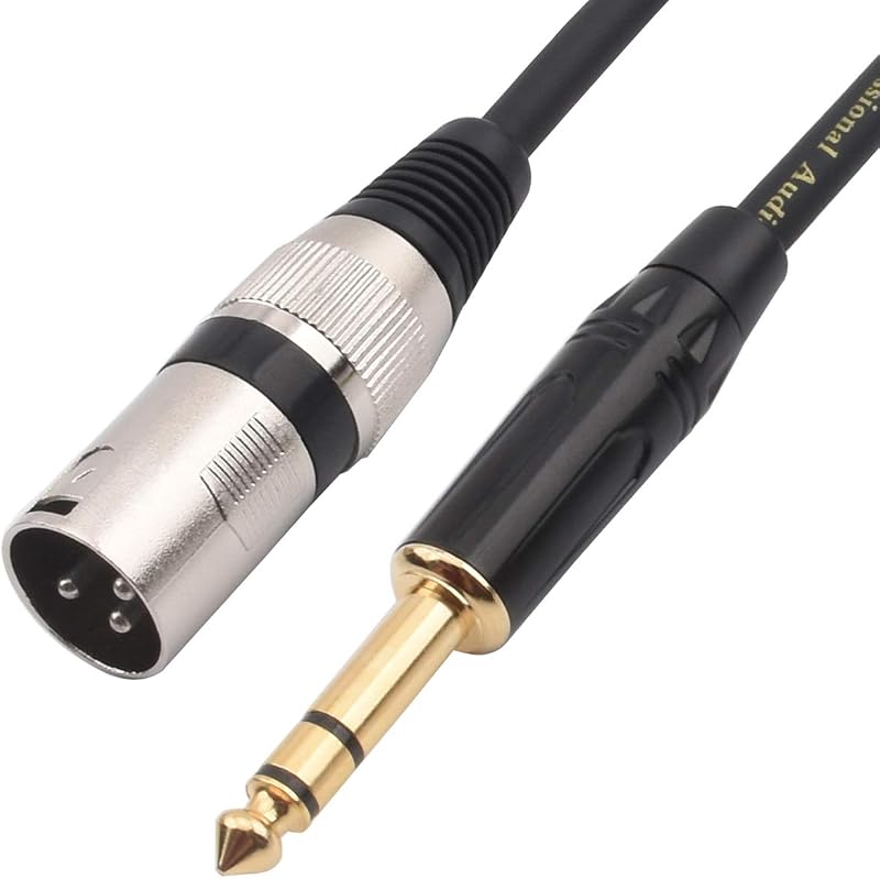 1/4 Inch TRS to XLR Male Balanced Signal Interconnect Cable Quarter inch to XLR Patch Cable - 6.6 Feet
