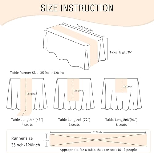 Miniatura 5 de Camino de mesa de gasa beige, paquete de 10, caminos de mesa de gasa bohemia, tela de gasa para decoración de bodas, fiestas, despedidas de soltera,