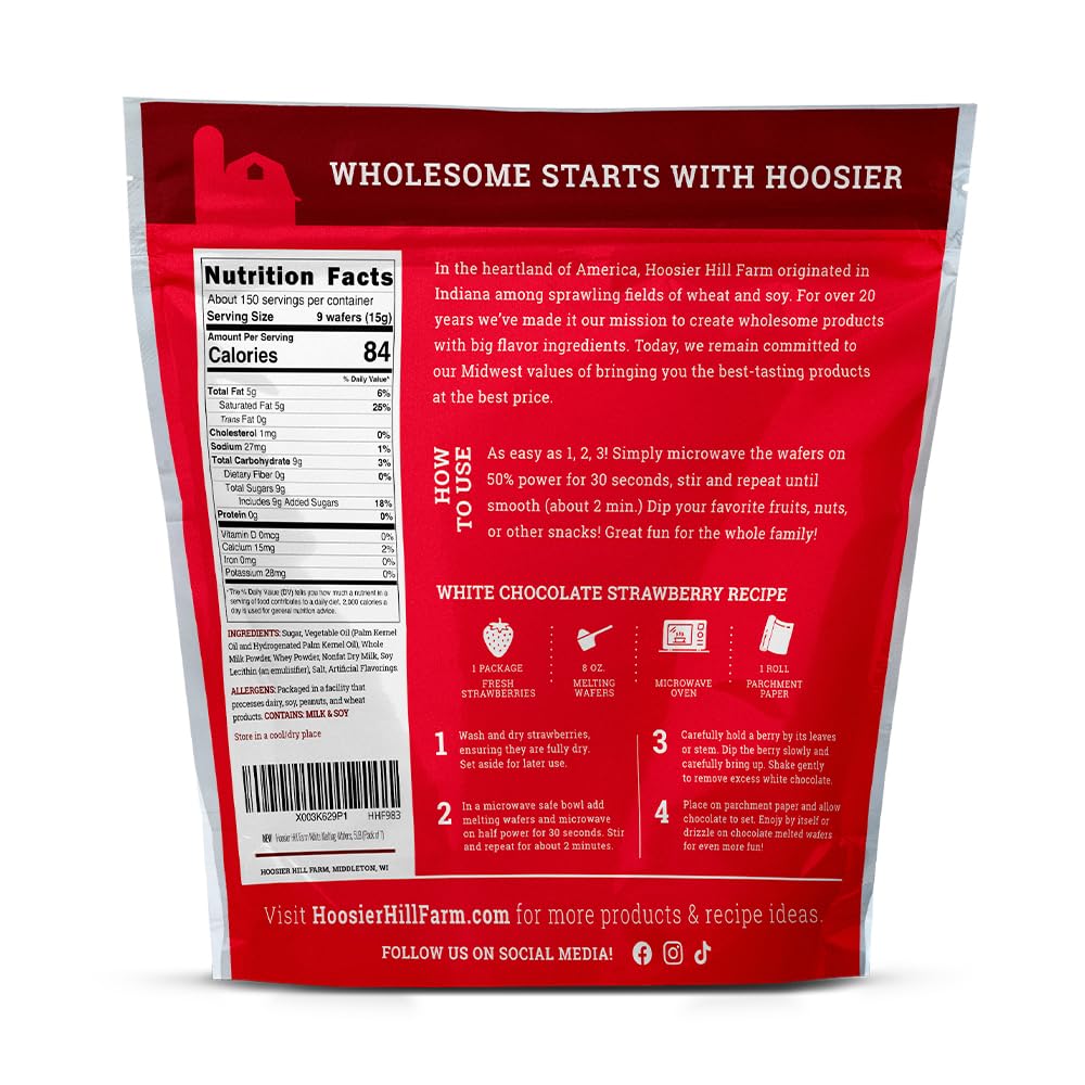 Hoosier Hill Farm Melting Wafers Bundle, Chocolate Melting Wafers 5LB (Pack of 1), White Melting Wafers 5LB (Pack of 1)