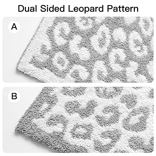 Otostar Ultra Soft Plush Leopard Throw Blanket Warm And Cozy Knitted Polyester Blanket Luxury Reversible Cheetah Blanket For Couch Bed Sofa Travel, 60X80 Inches (Light Grey) #TOP4