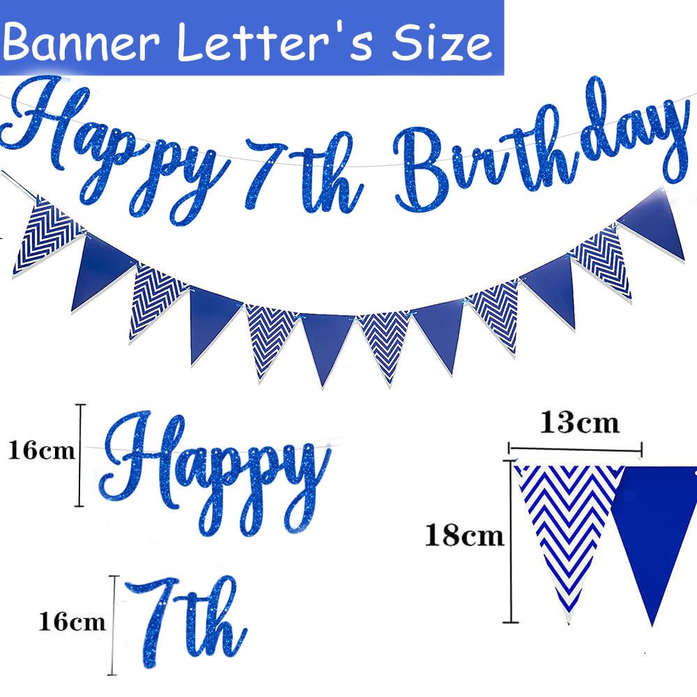 Wimpelkette Zum 1. Geburtstag Für Jungen, \"Happy 1st Birthday\" Mit 8 Blauen Wirbeln – Partydeko