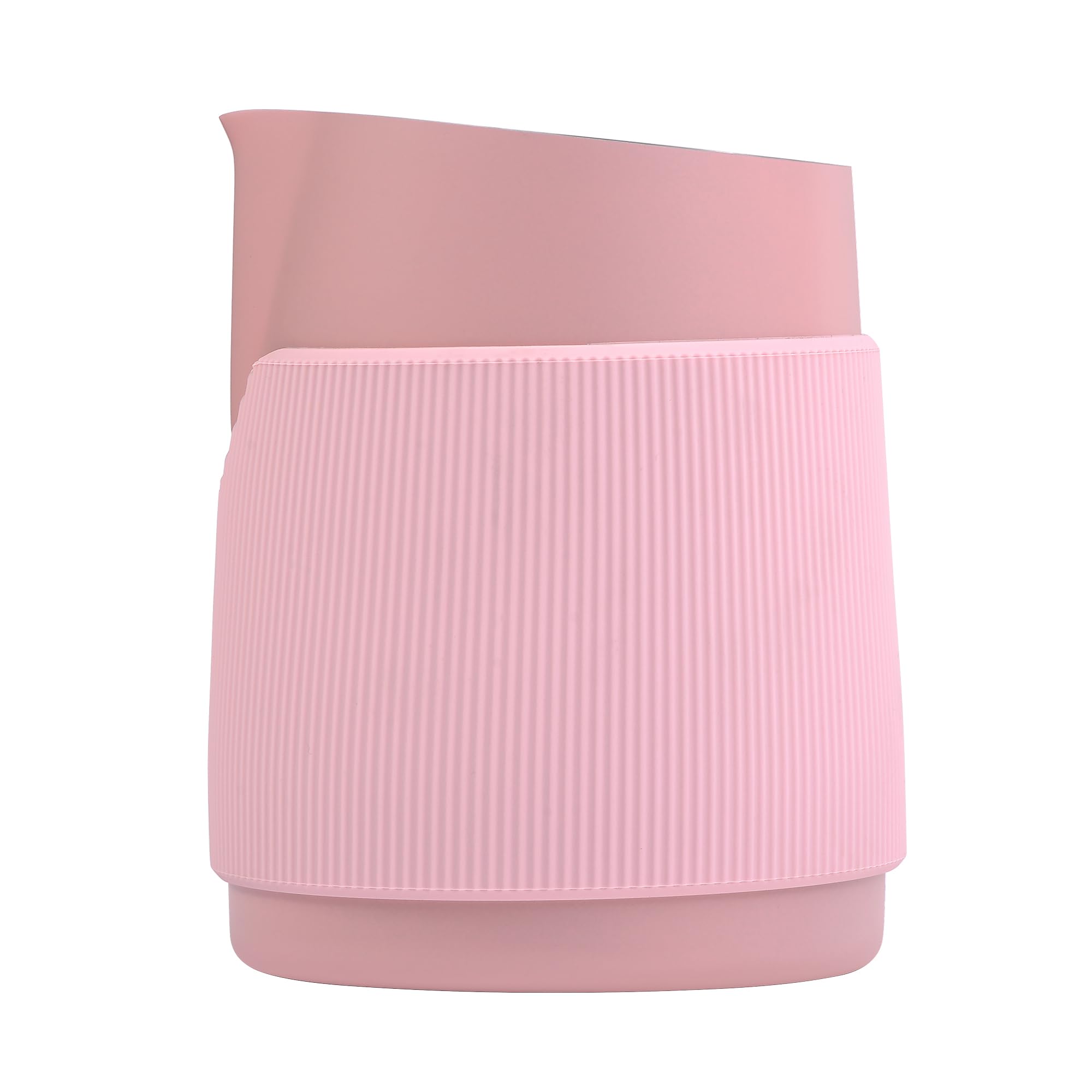 Normcore Handleless Milk Frothing Jug, Milk Pitcher 430.9 g, Milk Frother Steamer Cup Stainless Steel Espresso Cup, Round Spout, Pink, 450ml