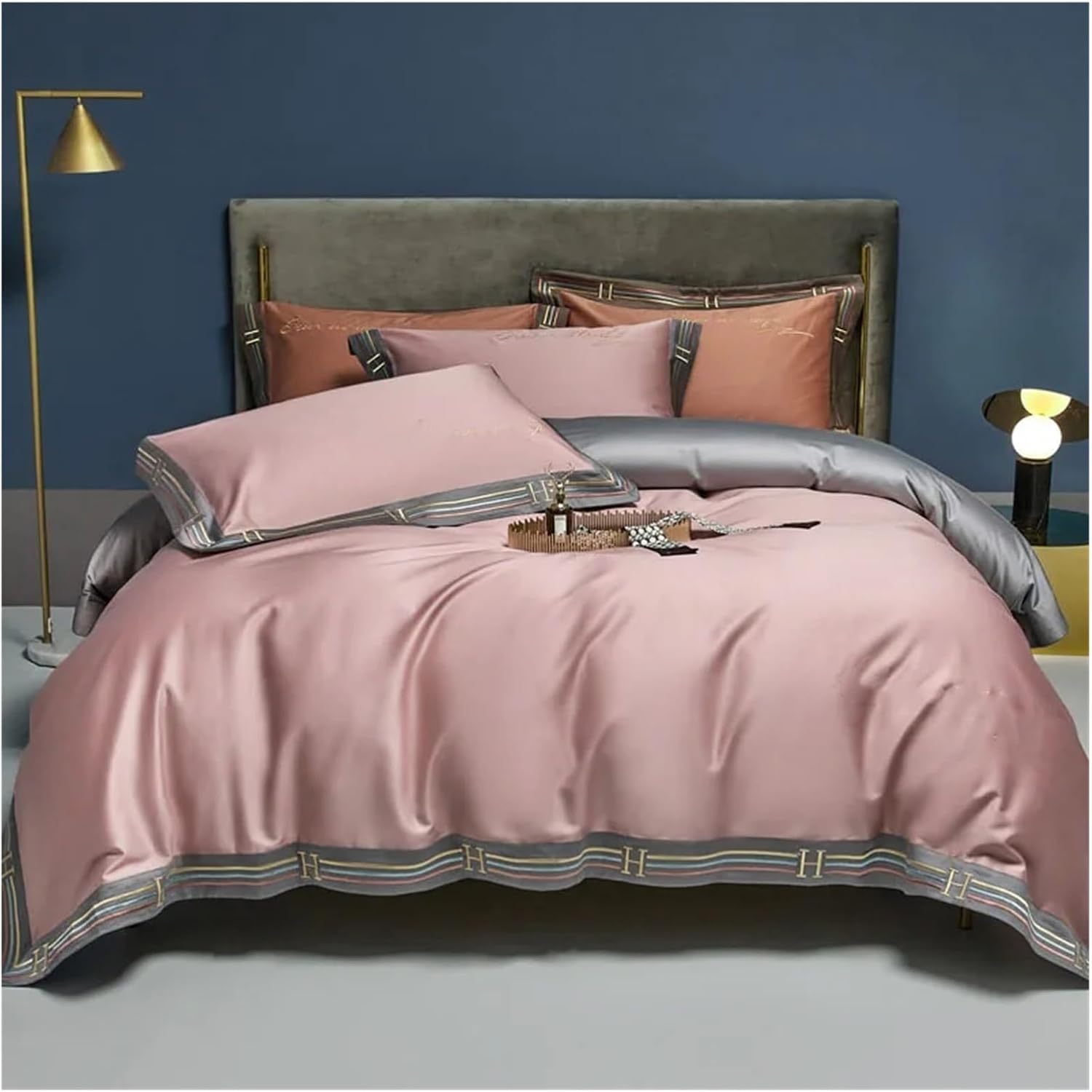 Luxury Bedding Set 1000TC Cotton Duvet Cover Green Bed Cover Sheet King Bedding Queen Size Comforter Sets,Bed