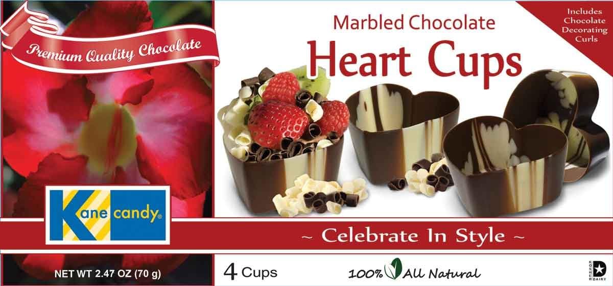 Kane Candy Chocolate, Heart, 2.47-Ounce Cups