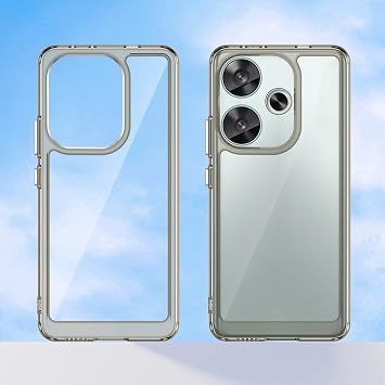 SHIEID Clear Case for Xiaomi Redmi Turbo 3, Hard PC and Soft TPU Shockproof Slim Thin Xiaomi Redmi Turbo 3 Phone Case Cover-Grey