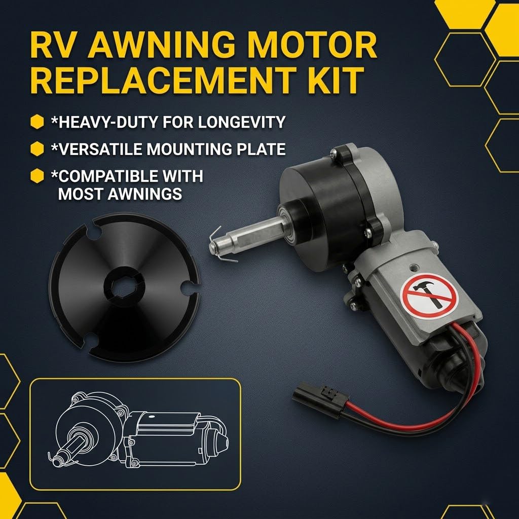 RV Awning Motor Drive Repair Kit Compatible with Dometic 9200 Series Power Awnings, Replaces 3317084.000U 3316605.001 3316605.017 8962001.400U, 12V DC Smooth Extension Retraction Drive Module