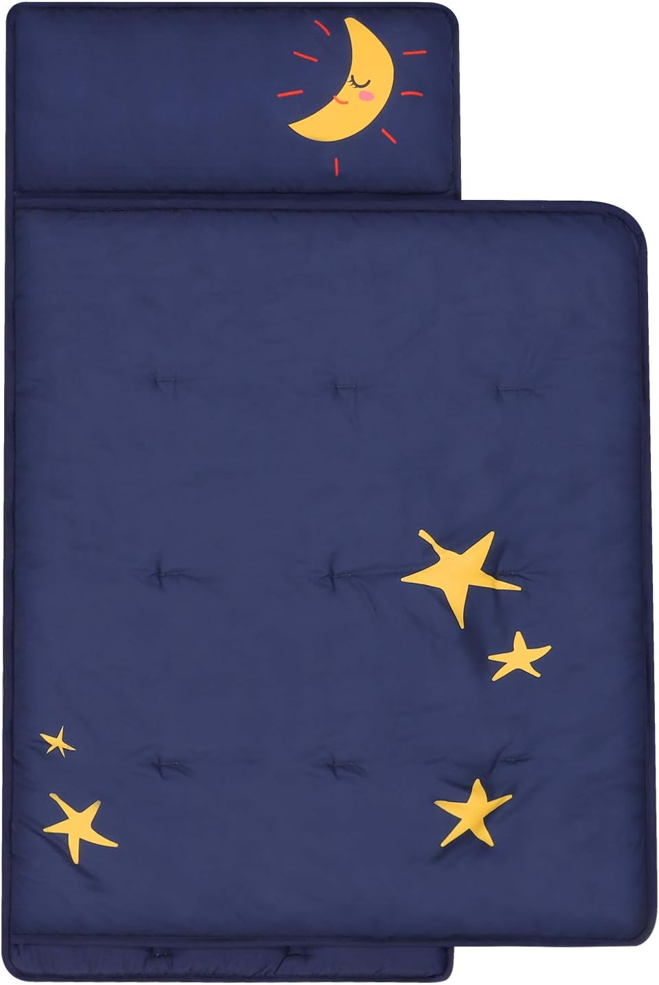 TILLYOU Luxury Toddler Nap Mat with Removable Pillow and Thick Comforter for Boys Girls Age 2-4 Years