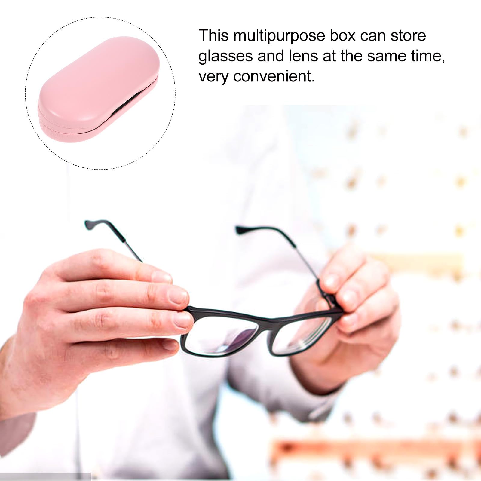 GALPADA Estuche para Lentes de Contacto y Caja para Gafas Multiusos de Doble Capa Espejo y Soporte Portátil de PU, a Prueba de Fugas, Adecuado para Viajes y Uso Diario