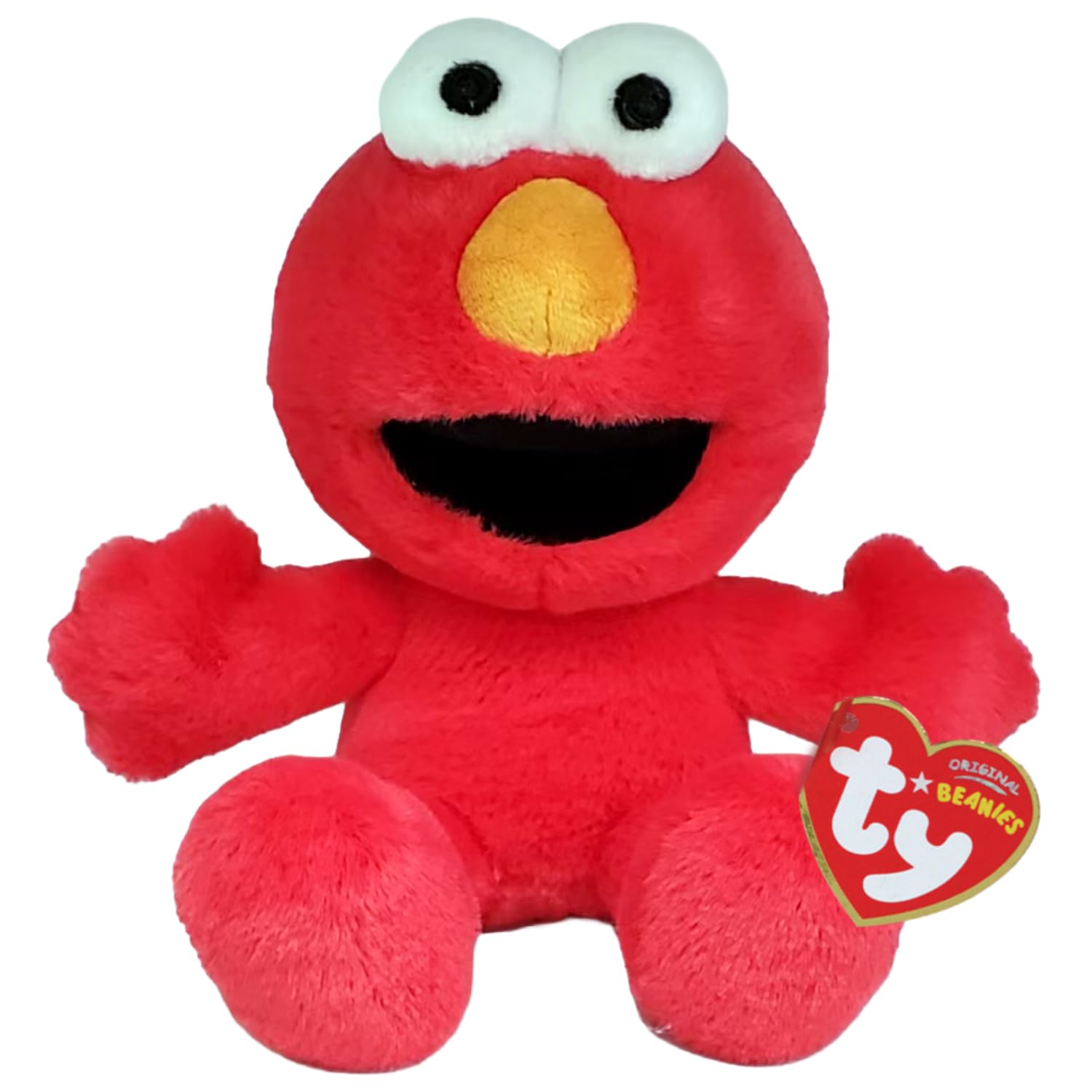 TY Elmo Sesame Street Beanie 17cm Soft Plush Toy for Kids – Collectible Cuddly Character Plushie – Sesame Street Soft Toy for Babies and Children