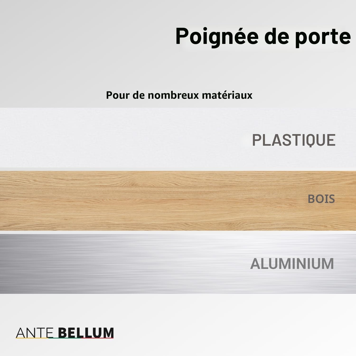 Ante bellum Set de Poignées de Porte Extérieur - Poignée en Aluminium pour Portes d'Entrée Principales et Secondaires, incl. Carré et Vis de Fixation, Optique Moderne, Montage Facile(Blanc Trafic)