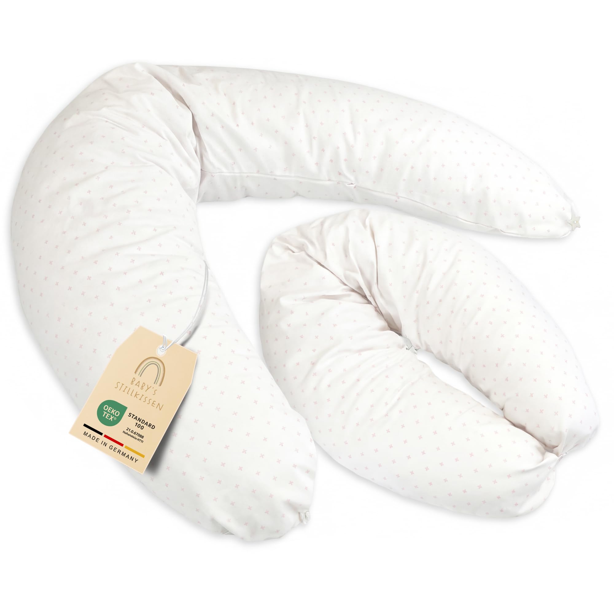 Baby's Stillkissen XXL - 190cm Schwangerschaftskissen mit Bezug - Geprüftes Schwangerschaft Kissen für Baby & Erwachsene - Kuscheliges Stillkissen Seitenschläferkissen & Lagerungskissen Erwachsene