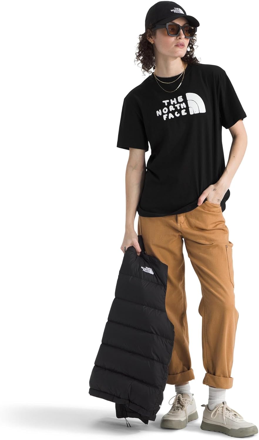 The North FACE Womens Evolution Sketch Logo Half Dome Short-Sleeve Tee | Regular Fit Cotton Shirt with Logo Graphic - Image 3