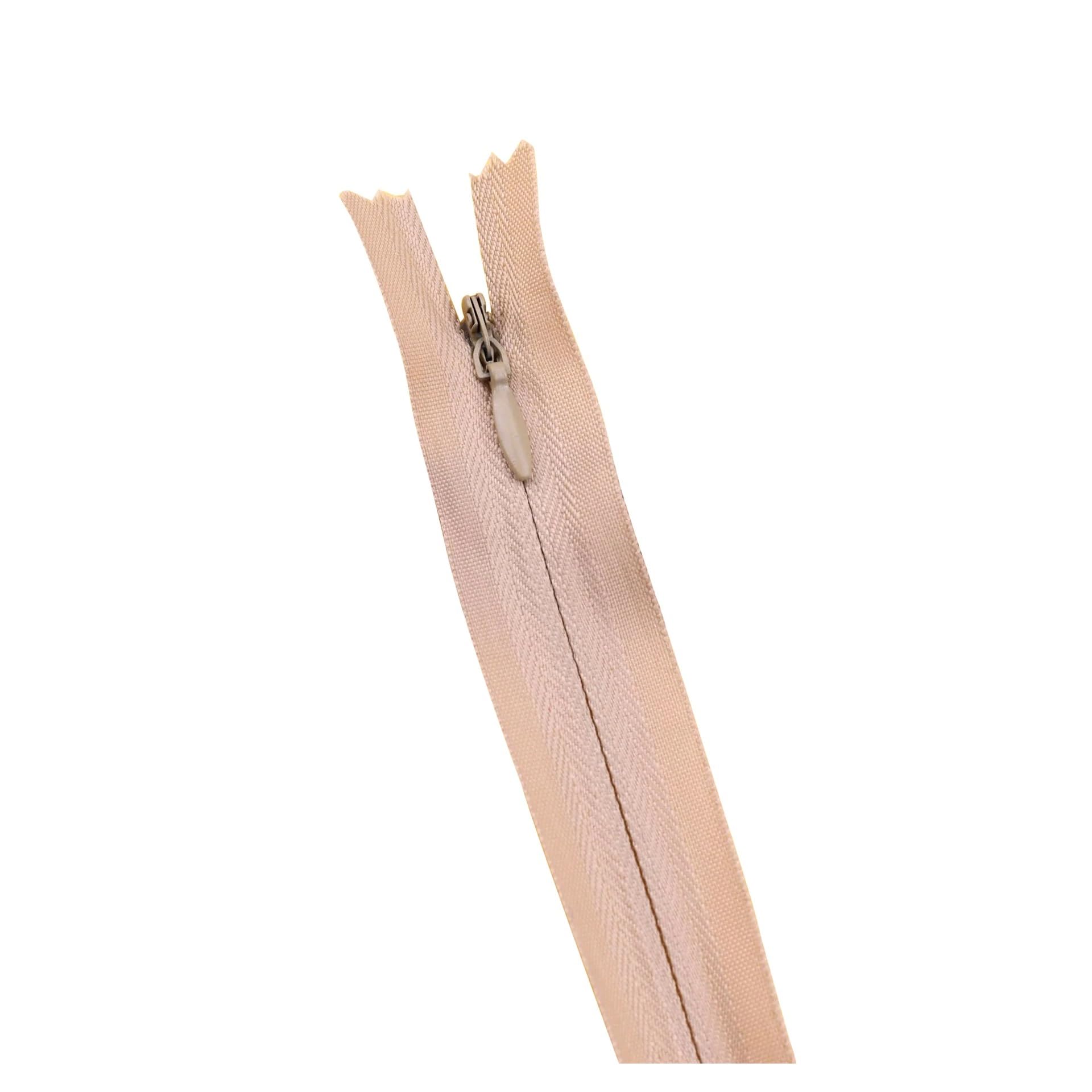 Metalowy zamek do kurtki, Niewidoczny zamek błyskawiczny, rozmiar 3, nylonowe opakowanie po 20 sztuk, wielokolorowe, 55 cm(Beige)