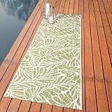 Keen Home Design Modern Outdoor Runner Rug - 2x8 Textured Washable Indoor/Outdoor Rug for Patio, Kit