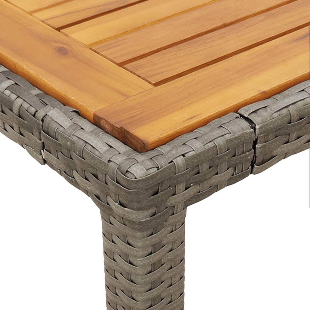 Set da 3 pezzi da bistrot con cuscino, grigio, in polyrattan, set da giardino per esterni, per balcone, terrazza, patio, durevole, resistente alle intemperie