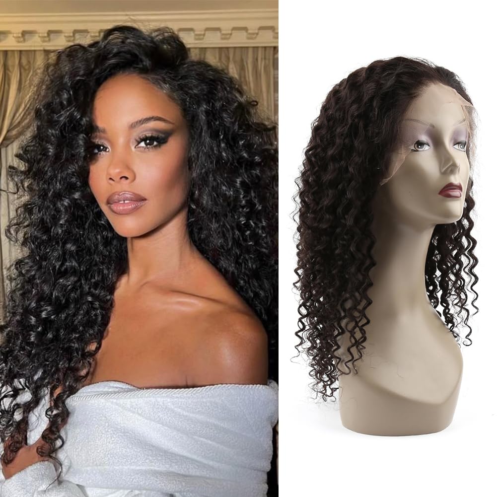 Pre-pluncked Loose Deep Wigs Virgin Human Hair 130% Density 13x4 Front Lace Wigs Brazilian Human Hair For Ladies Natural Color (Front Lace Wigs, 12 inch)