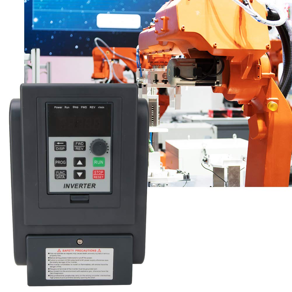 Fafeicy Inverter Motore Convertitore di Frequenza Variabile, 2,2 kW, 220V Monofase a 380V Trifase, 12A, Controllo PWM, 125x180x125mm